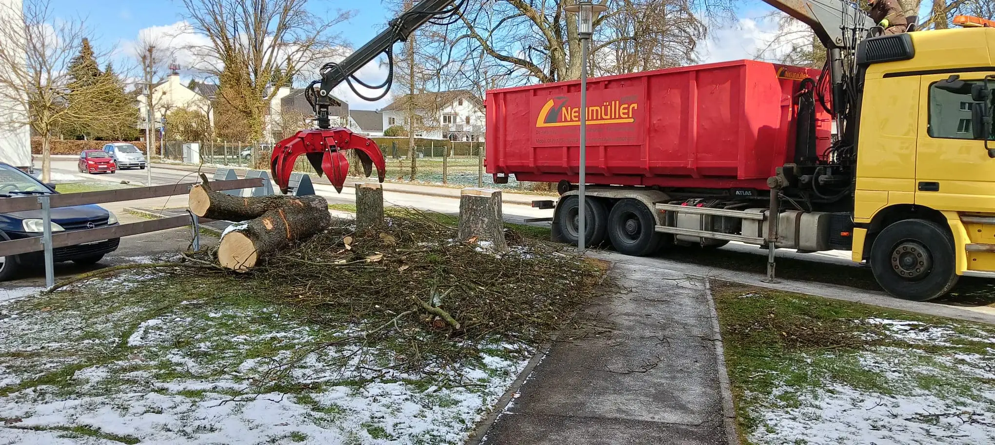 Absetzcontainer der Neumüller GmbH auf einer Baustelle